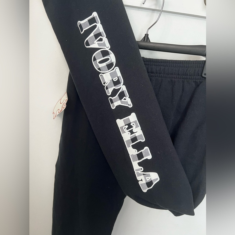Ivory Ella Buffalo Plaid Black Joggers